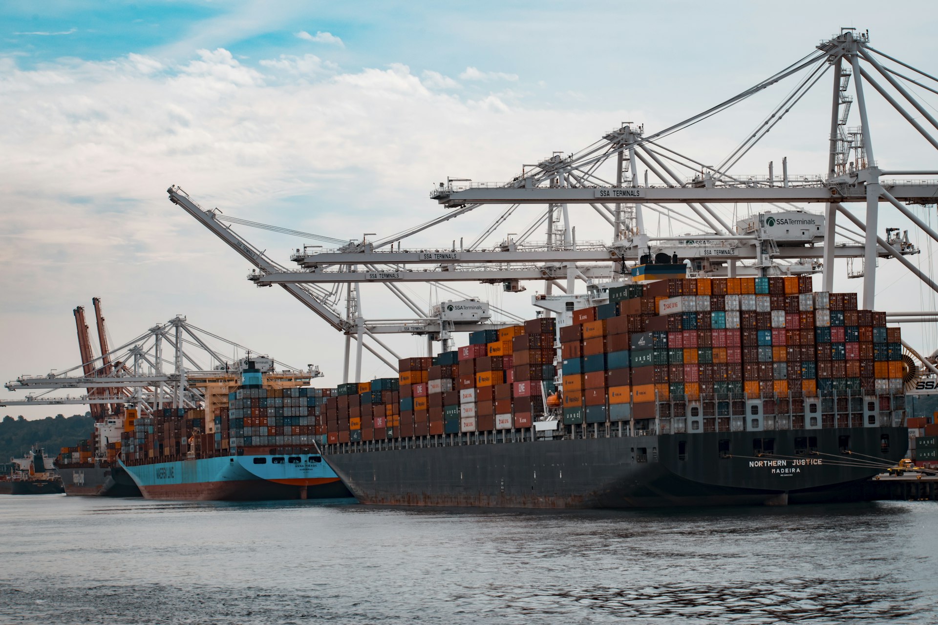 Commercial cargo vessel and port operations